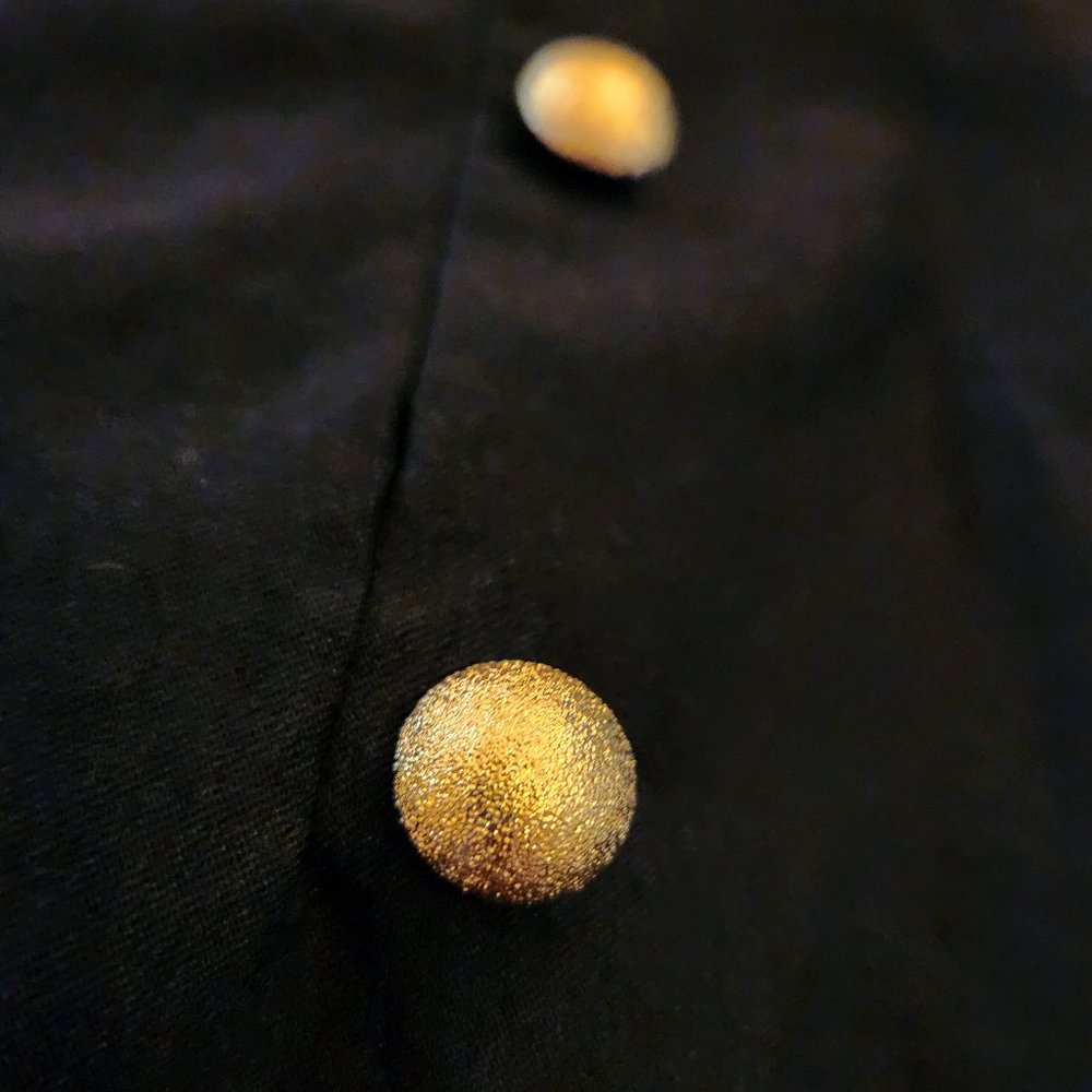 Retro Glam High Waisted Pin Up Pencil Skirt with Gold Sparkly Buttons - Picture 4 of 4